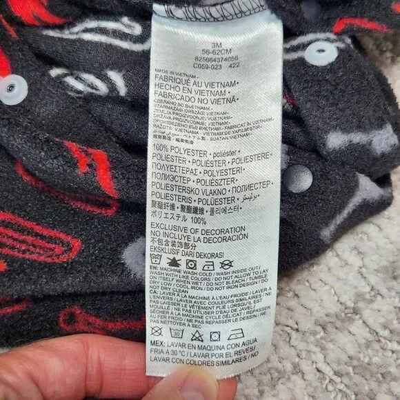 Michael Jordan fleece footed one piece pajamas pjs size 3 months - Picture 3 of 9